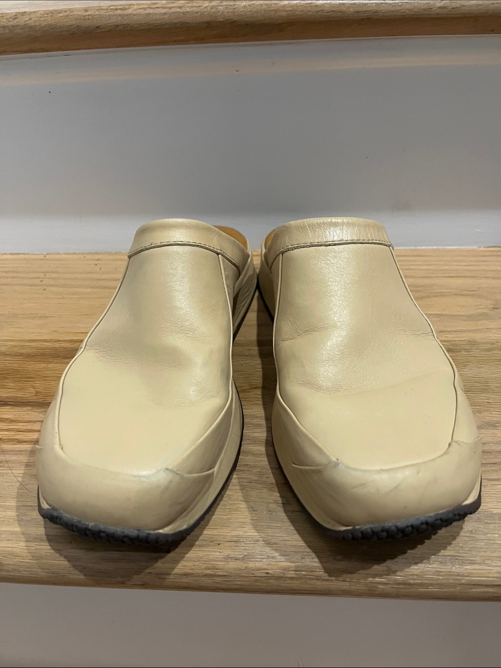 Clarks Women's Slip-On Leather Loafers in Cream
